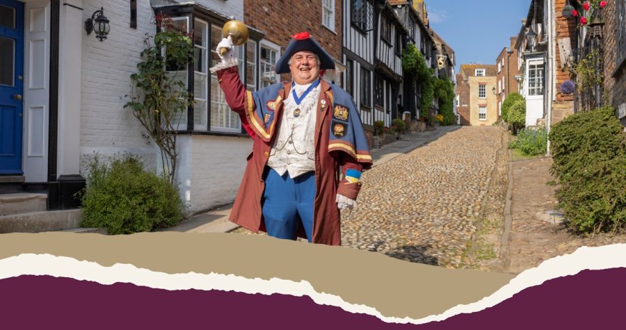 Rye Town Crier holding a bell