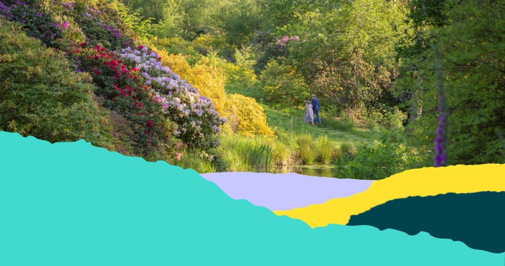 Leonardslee Garden with people walking in the background